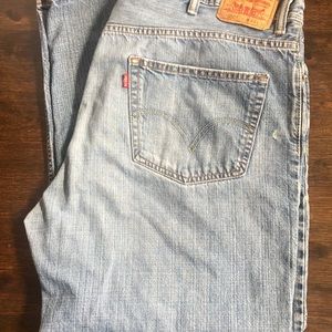 LEVIS 550 Blue Denim Dark Wash Straight Relaxed Fit All Cotton Jeans SZ 44x30